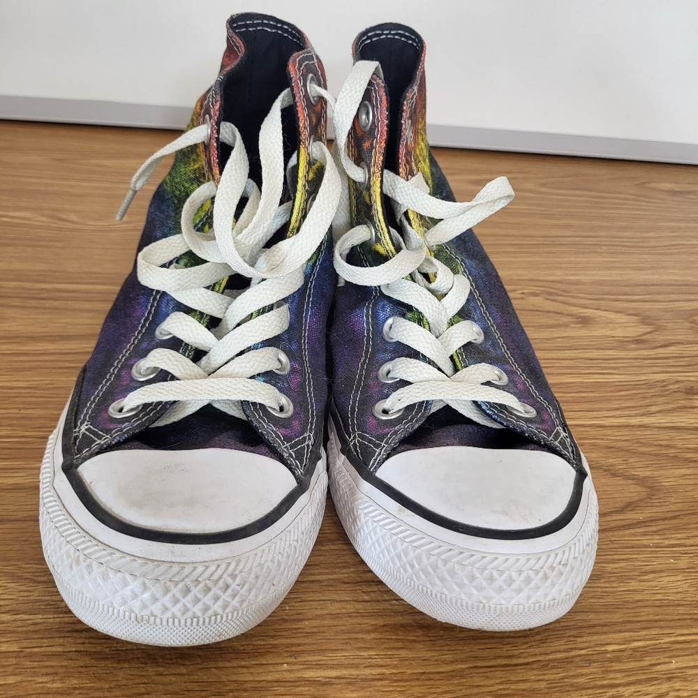 Converse Chuck Taylor All Star High-top Sneakers Rainbow Tie-Dye Pride Sz 7 - Picture 4 of 7